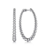 Sterling Silver Bujukan Graduated 40mm Classic Hoop Earrings